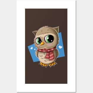 Cute and Sweet Holiday Owl Posters and Art